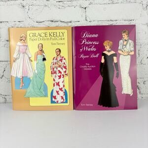 Vintage Princess Diana & Grace Kelly Paper Doll Books